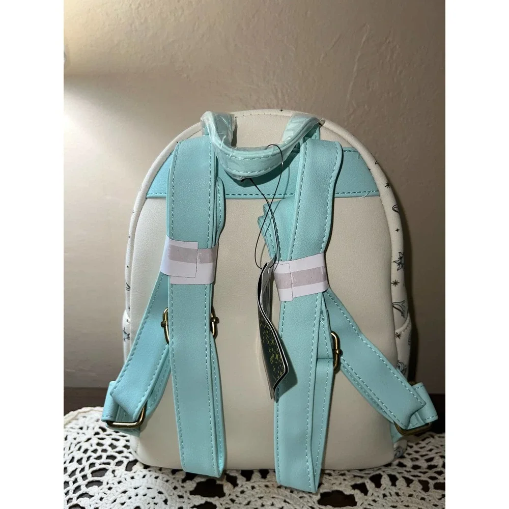 Loungefly Disney White and Light Blue Princess Icons Mini Backpack